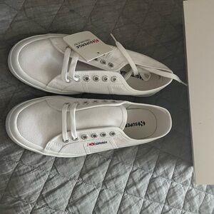 Superga Classic White Lace-Up Sneakers